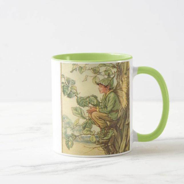 Mug Fée d'orme ailée assise dans un arbre (Droite)