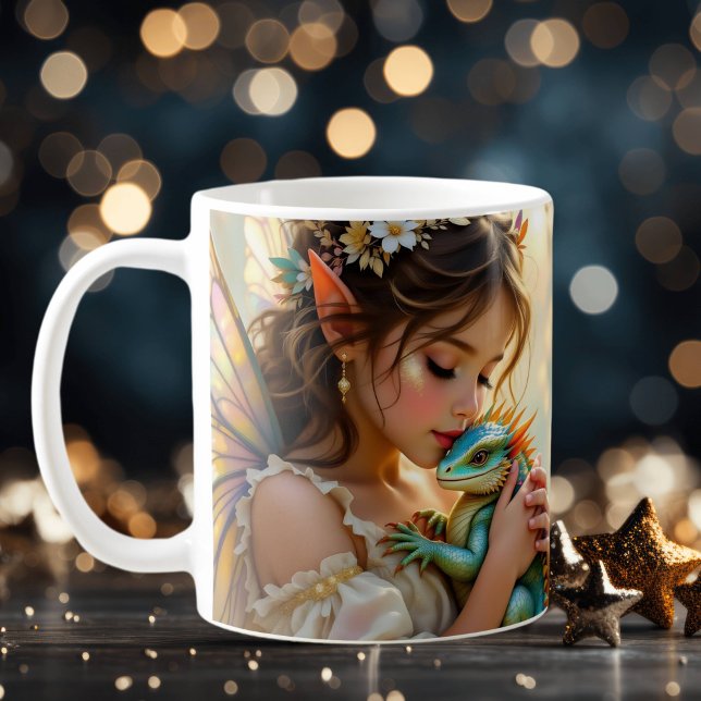 Mug Fée et Dragon Mystique Personnalisé (Créateur téléchargé)