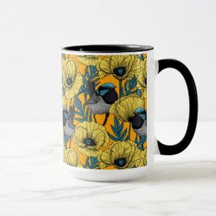 Mug Fée et pavots en jaune