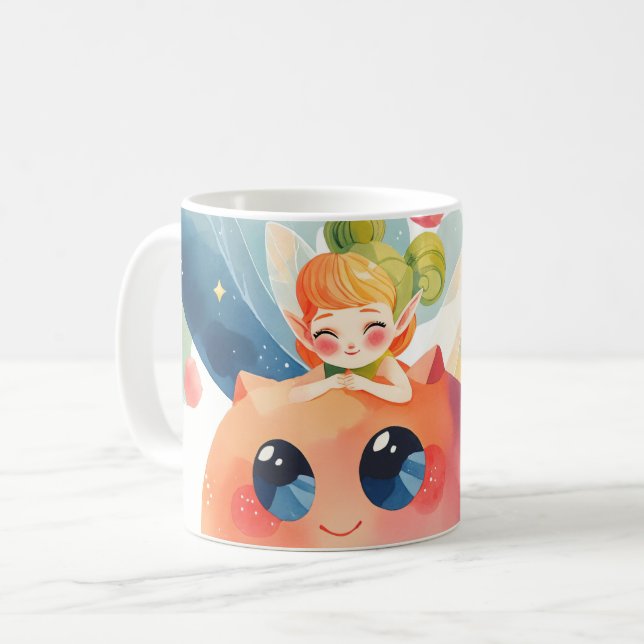 Mug Fée fantaisiste dans un jardin fleuri en fleurs (Devant gauche)