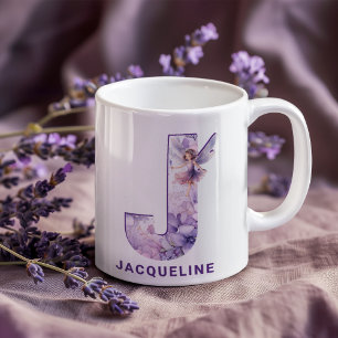 Mug Fée Lilac personnalisée Monogramme J