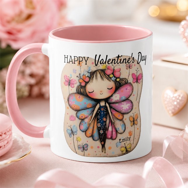Mug Fée papillon mignonne de la Saint-Valentin personn (Créateur téléchargé)