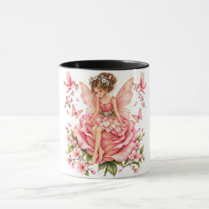 Mug Fée Rose Fantaisiste sur Rose – Foire Florale Fant