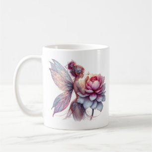 Mug Fée tenant une fleur surdimensionnée Personnalisée