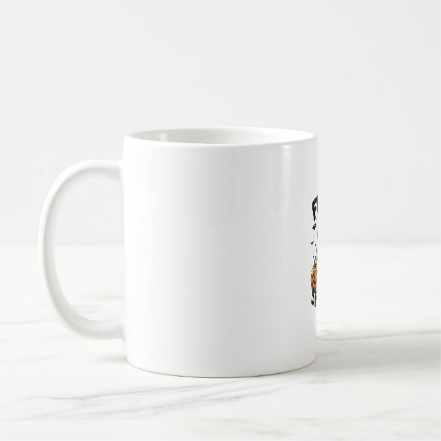 Mug Feelin' Éffrayant Funny Retro Super Halloween Chat (Gauche)