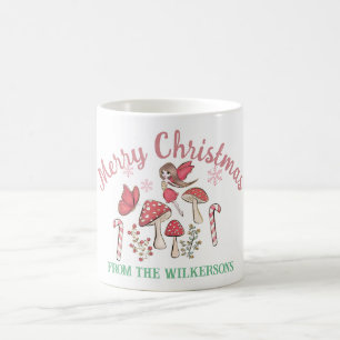 Mug Fées et champignons de Noël mignons