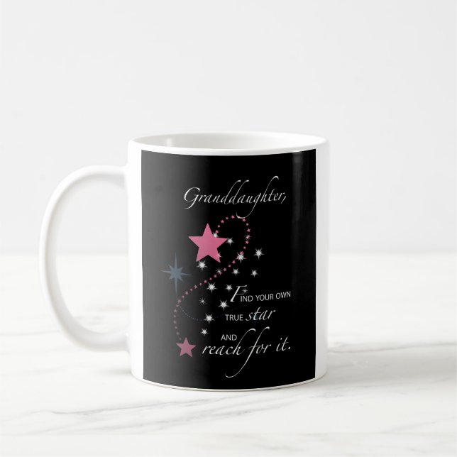 Mug Félicitations à la petite-fille, Étoile de graduat (Gauche)