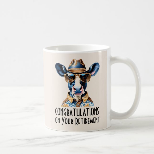Mug Félicitations à la retraite de vache cowboy de l'O (Droite)