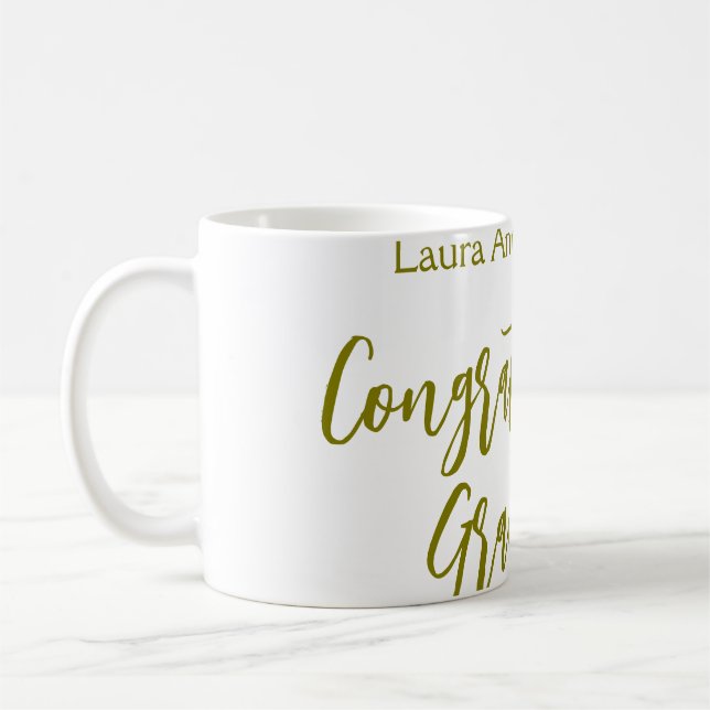 Mug Félicitations au diplômé nom doré promotion 20XX s (Gauche)