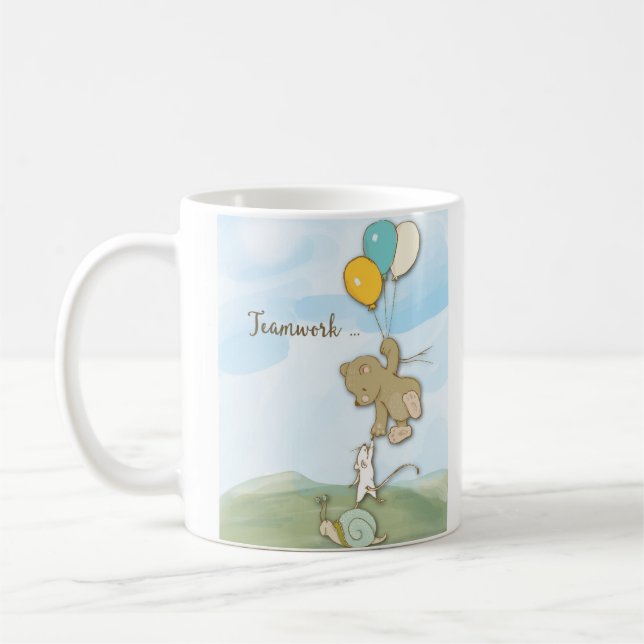 Mug Félicitations au travail d'équipe avec la souris d (Gauche)