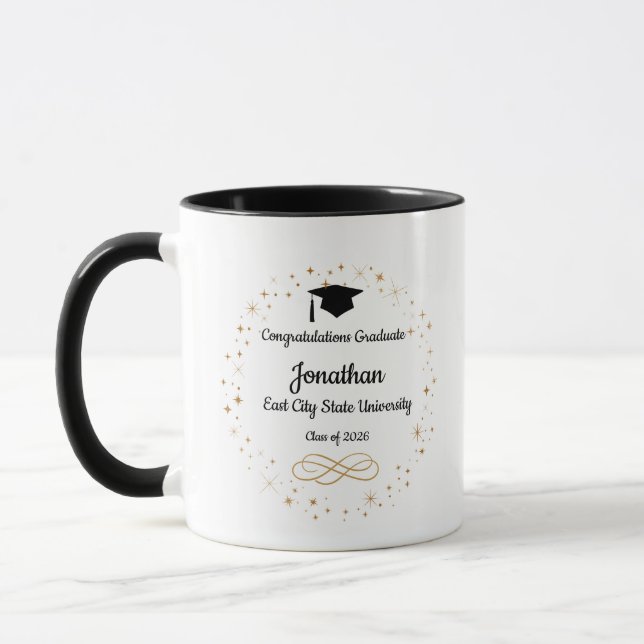 Mug Félicitations diplômé ! Café de remise des diplôme (Gauche)
