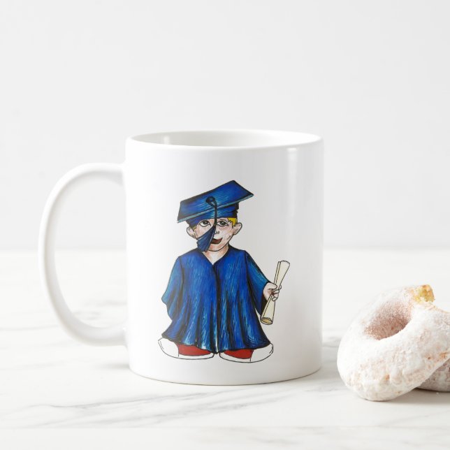 Mug Félicitations Diplôme de Casquette diplômé Gown (Avec donut)