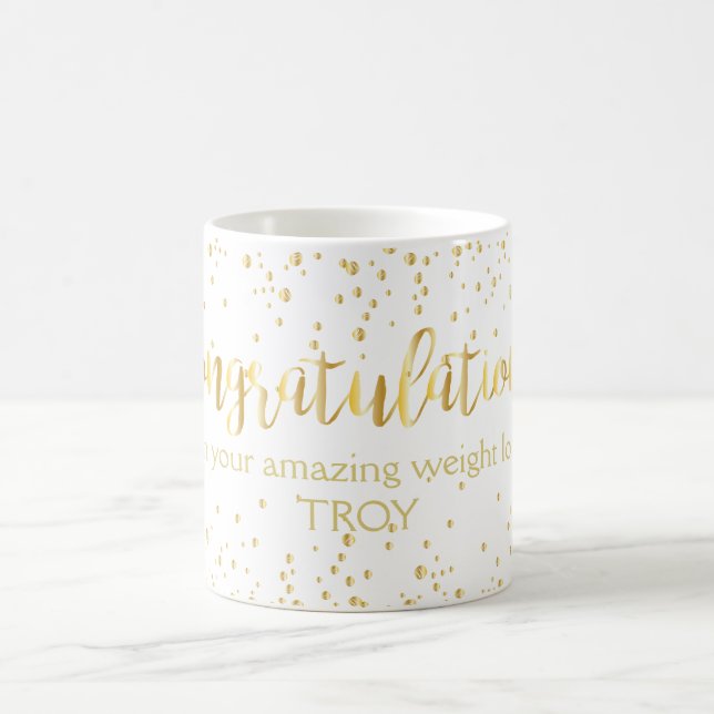 Mug Félicitations Gold Diet Weight Loss Fitness (Centre)