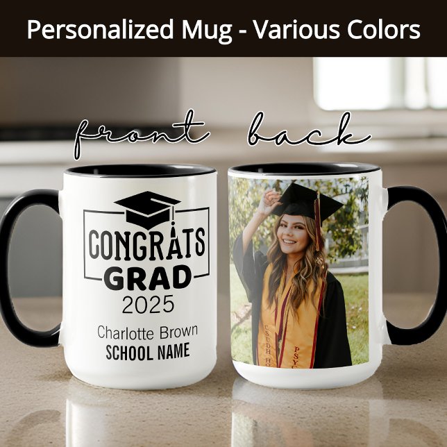 Mug Félicitations Grad Boug personnalisée pour elle ou (personalized graduation gift, graduation mug for her, custom grad mug, graduate gift, high school)