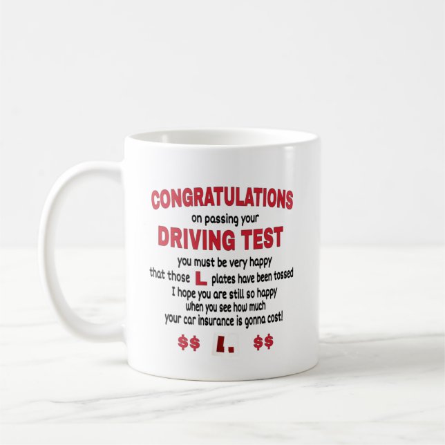 Mug Félicitations pour avoir réussi votre test de cond (Gauche)