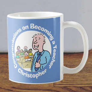 Mug Félicitations pour devenir un enseignant masculin