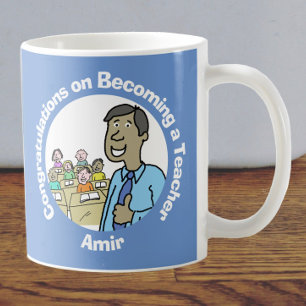 Mug Félicitations pour devenir un enseignant masculin