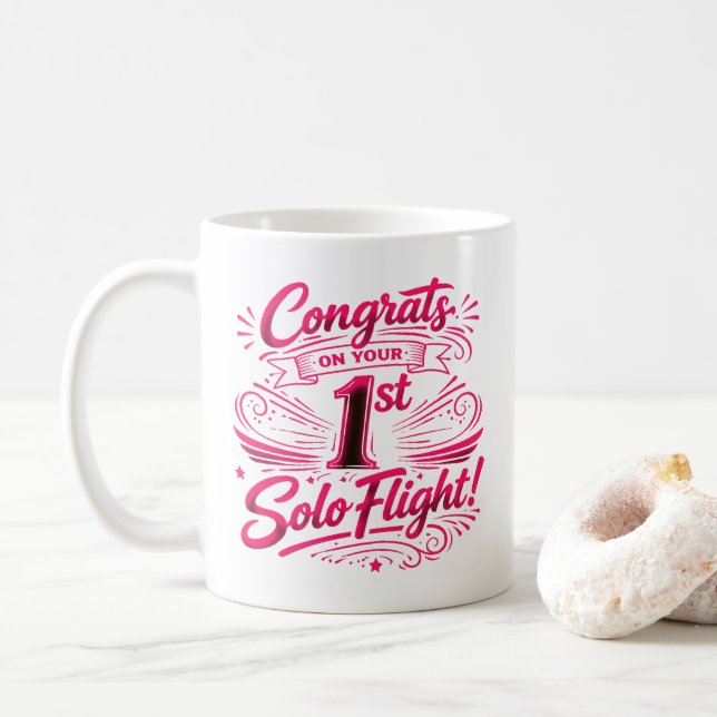 Mug Félicitations pour votre 1er vol solo (Avec donut)