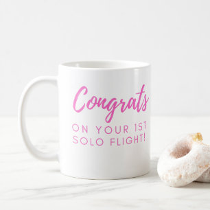 Mug Félicitations pour votre premier solo - Pink Perso
