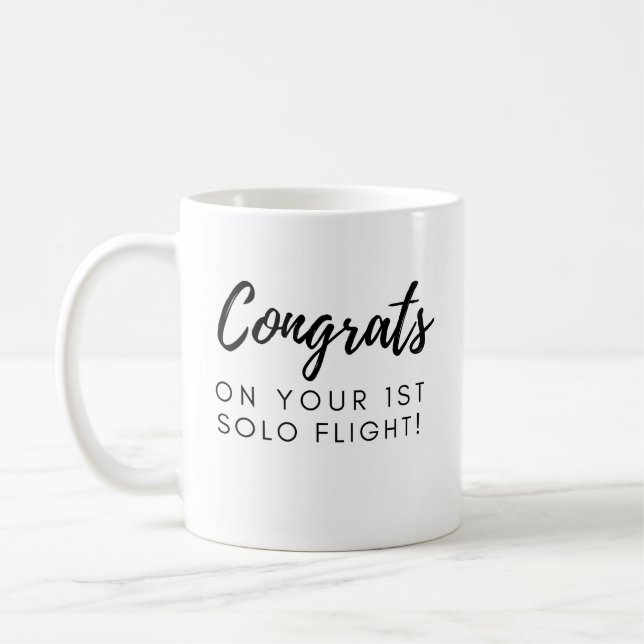 Mug Félicitations pour votre premier vol solo (Gauche)