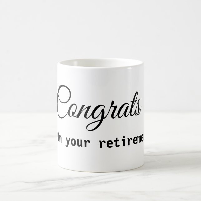 Mug Félicitations simples minimales retraite ajouter n (Centre)