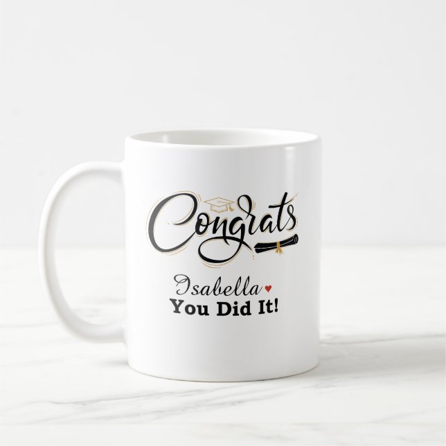 Mug Félicitations Vous L'avez Fait Diplômé Nom Personn (Gauche)