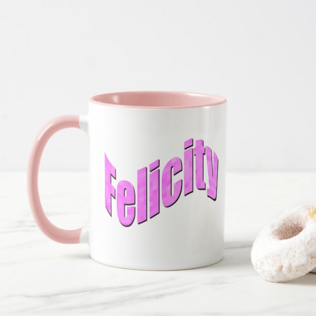 Mug Felicity, Nom, Logo, (Avec donut)