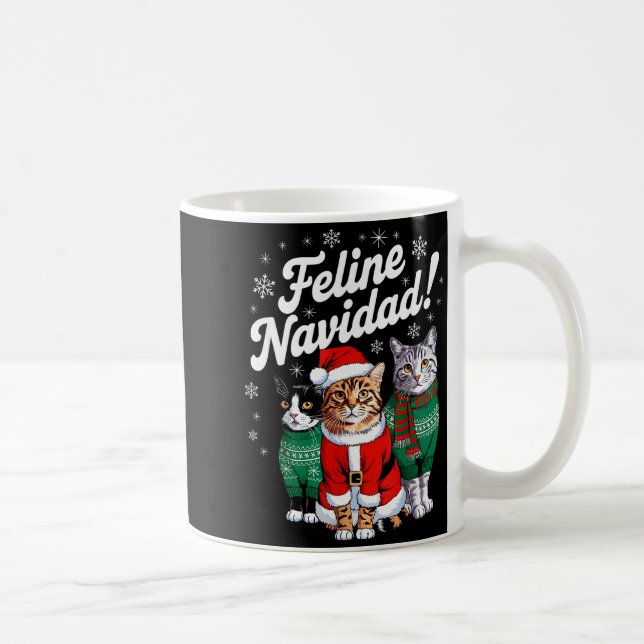 Mug Feline Navidad Funny Cat Christmas Holiday Xmas Sa (Droite)