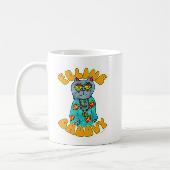Mug Feline Super Hippie Style Chat Art S (Gauche)