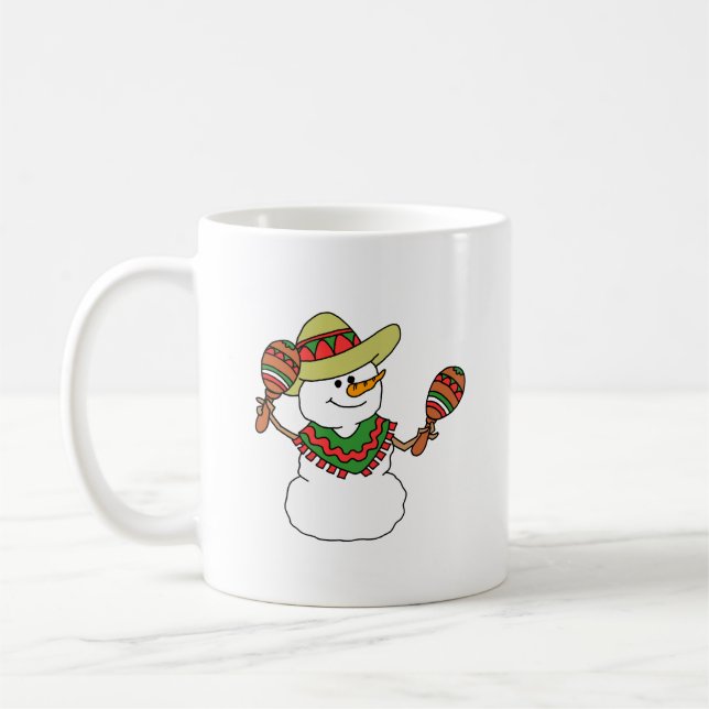 Mug Feliz Navidad Cartoon Snowman Joyeux Noël (Gauche)