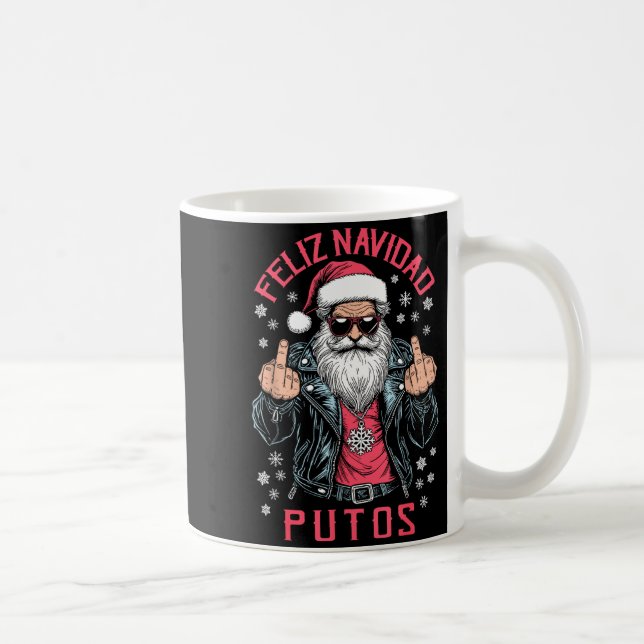 Mug Feliz Navidad Putos Funny Rude Spanish Santa Middl (Droite)