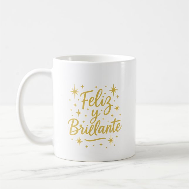 Mug Feliz y Brillante ✨ | Festive Christmas Design  (Gauche)