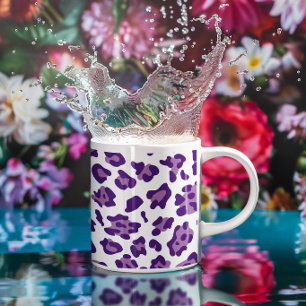Mug Féminin Léopard Blanc Royal Violet et Lilas