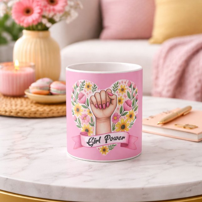 Mug Féminisme Power Girl (Créateur téléchargé)