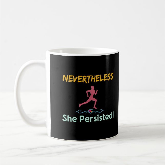 Mug Feminist Runner Néanmoins Elle A Persisté (Gauche)