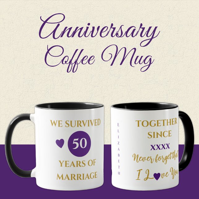 Mug Femme 50 ans de mariage est l'année violet (Créateur téléchargé)