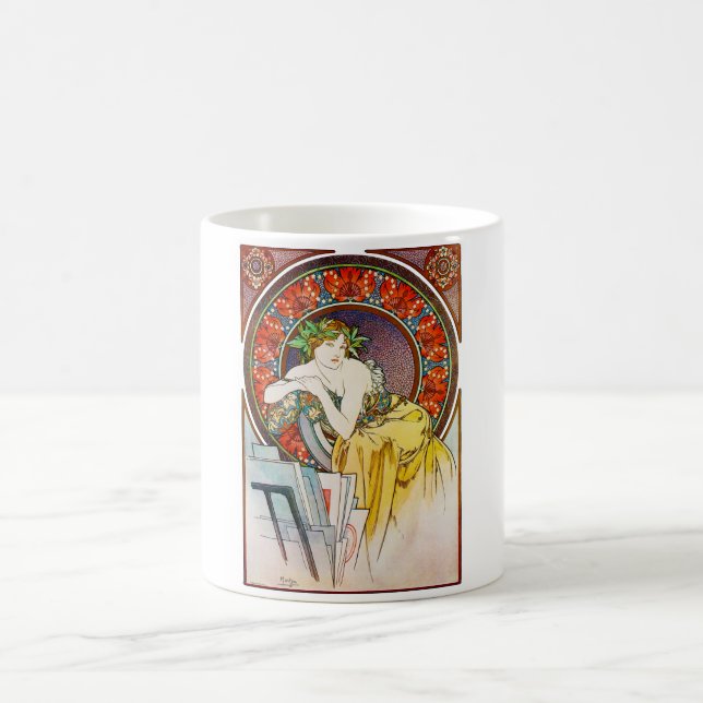 Mug Femme à la feuille de pavot, Mucha (Centre)