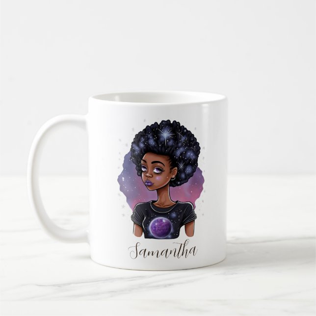 Mug Femme Afro Élégante (Gauche)