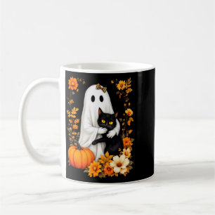Mug Femme amateur de chats noirs embrassant un fantôme