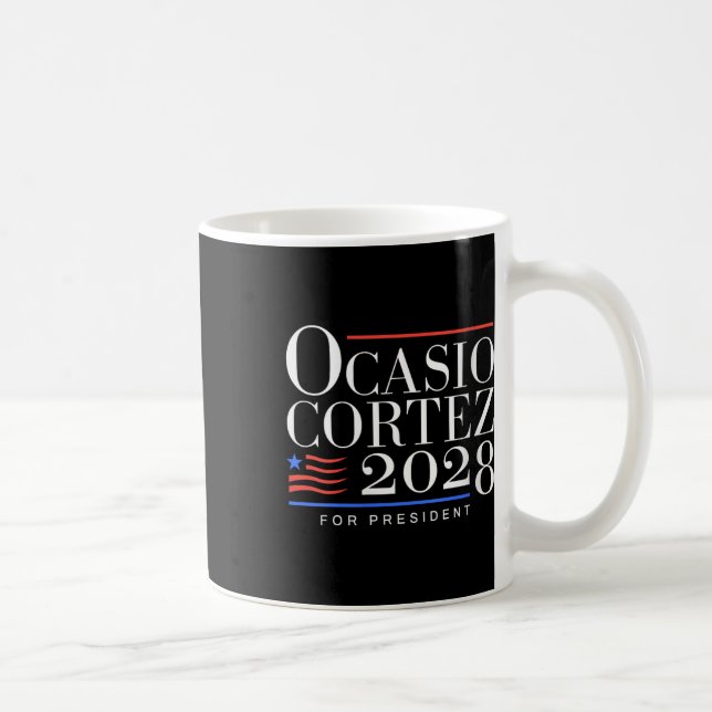 Mug Femme Aoc Pour Président 2028 V-neck (Droite)