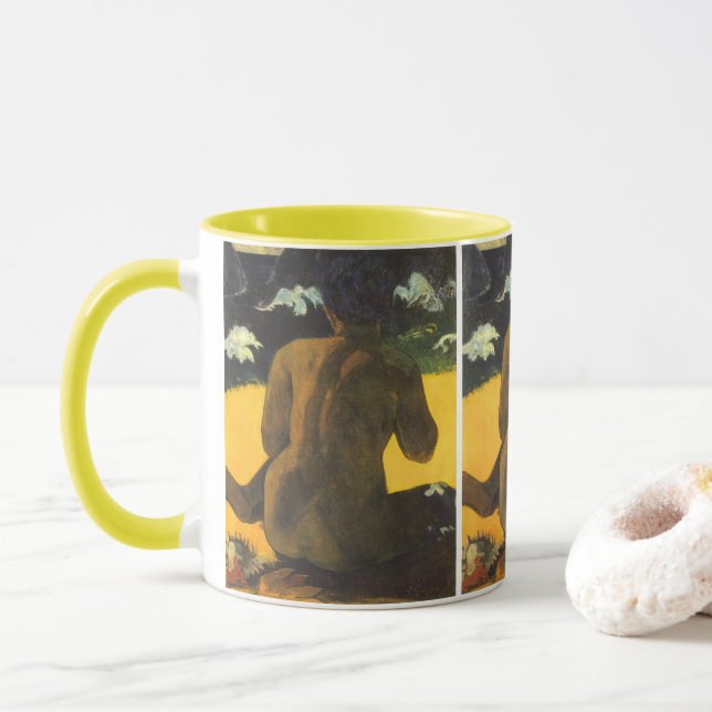 Mug Femme au bord de la mer par Paul Gauguin, Art Vint (Avec donut)