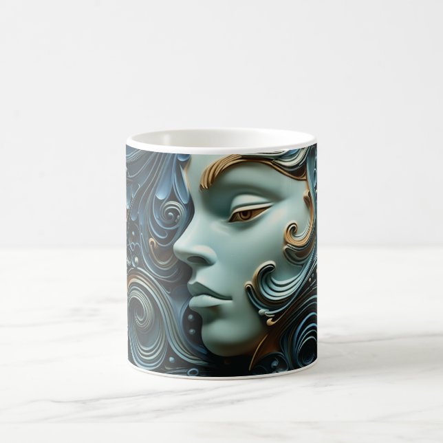 Mug Femme au Clair de Lune en Art 3D (Centre)