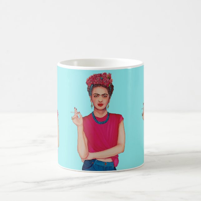 Mug Femme avec bandeau à tête fleurie (Centre)
