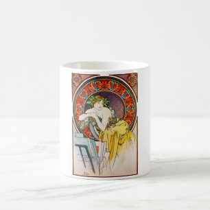 Mug Femme avec du pavot, Mucha