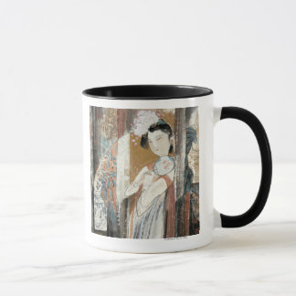 Mug Femme avec l'épingle à cheveux florale