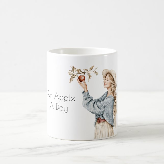 Mug Femme Blonde Pull Bleu Pomme Par Jour (Centre)