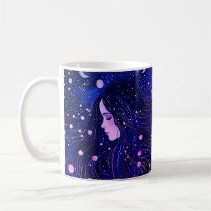 Mug Femme Céleste Déesse Lune Étoiles Ciel