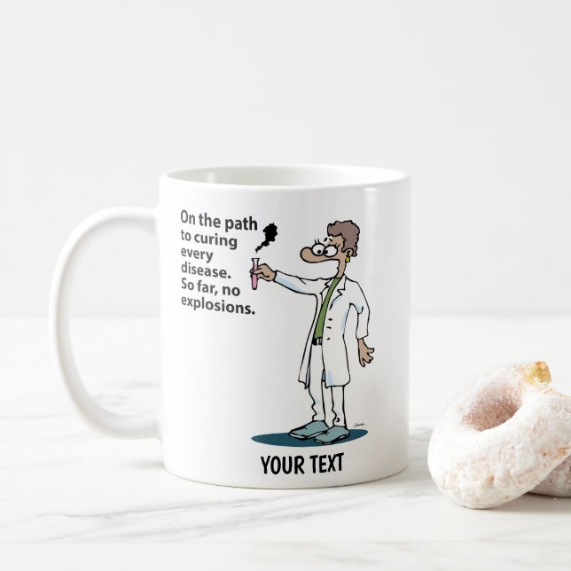 Mug Femme Chercheuse de Dessin Animé (Avec donut)