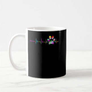Mug Femme Chien Empreinte de patte Heartbeat Femmes Fi