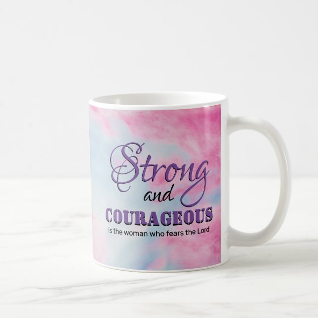 Mug Femme chrétienne forte et COURAGEUSE personnalisée (Droite)